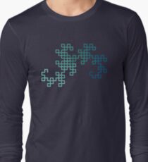 Dragon Curve Fractal - 8 Steps Gradient Long Sleeve T-Shirt