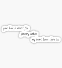 winter fire, January embers Sticker
