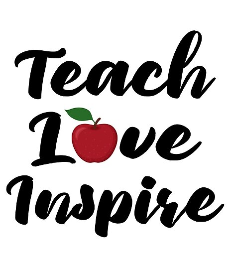 Download "Teach Love Inspire Red Apple Teacher Quote School ...