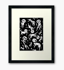 Space dogs (black background) Framed Print