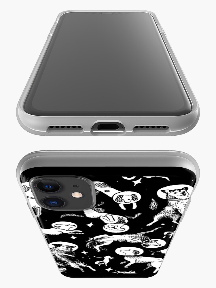 Alternate view of Space dogs (black background) iPhone Case & Cover