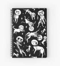 Space dogs (black background) Spiral Notebook