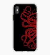 Vinilo o funda para iPhone Ilustración roja de los tentáculos del pulpo de la vendimia
