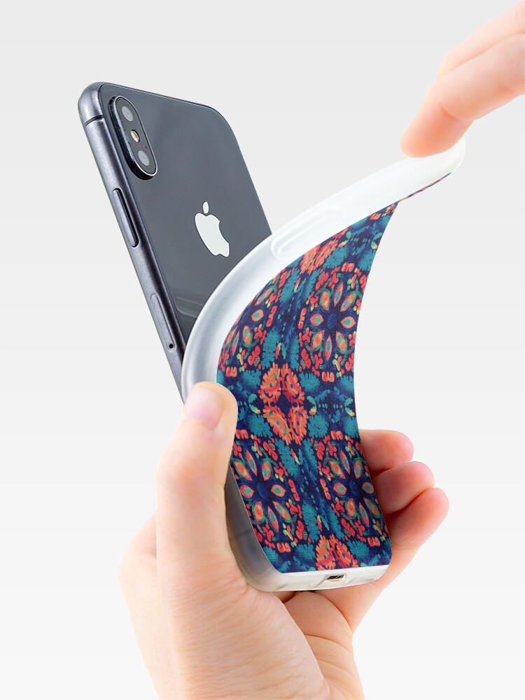 Alternate view of Orange and Blue Tile iPhone Case & Cover