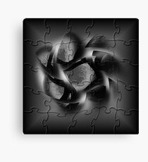 BLACK PUZZLE WIND Canvas Print