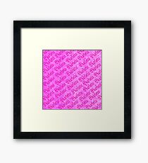 Pink Charlotte Logo On Pink Mosaic, Framed Print