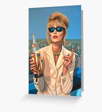 Joanna Lumley as Patsy Stone painting Greeting Card