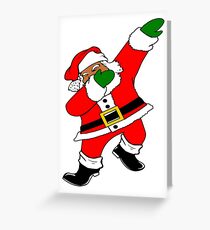 Dab Black Santa Greeting Card