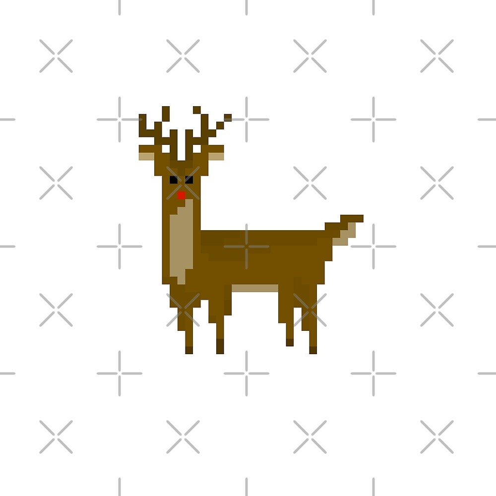 “Pixel Art 8bit Holiday Christmas Reindeer” by wenarts | Redbubble