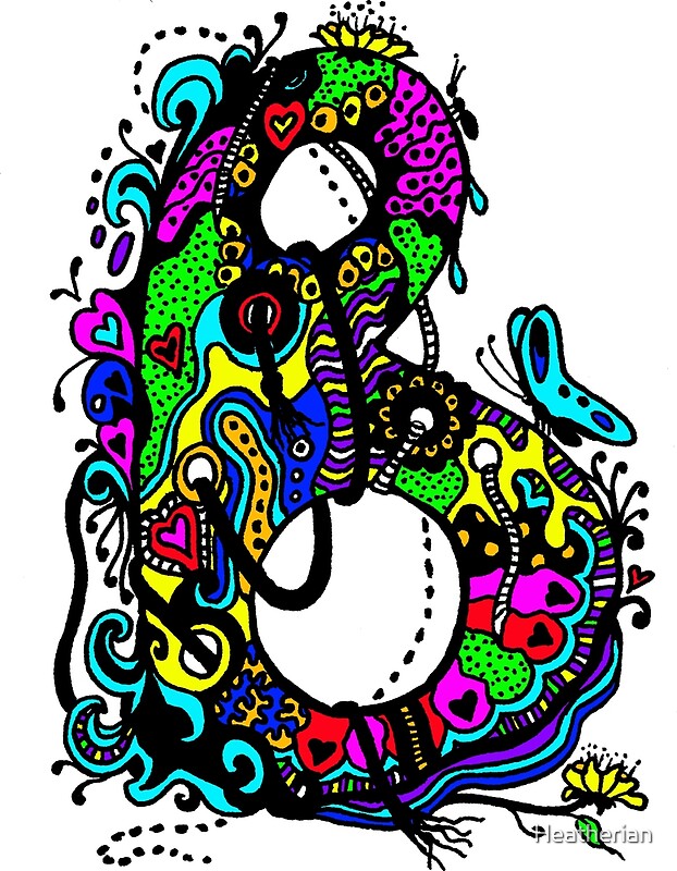 "The Letter B Coloured with Transparent Background" by Heatherian