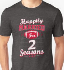2nd Wedding Anniversary Funny Football Lover Gift Unisex T-Shirt
