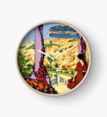 Vintage Monaco Monte Carlo Vintage Poster Clock
