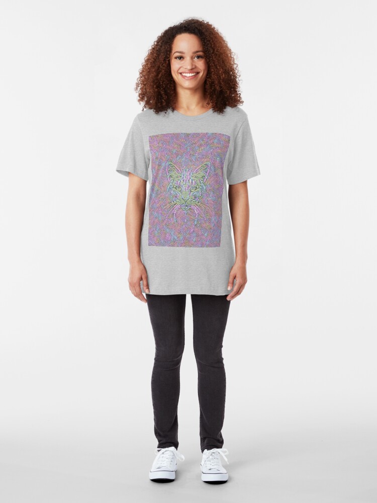 Alternate view of Abstract Cat Slim Fit T-Shirt