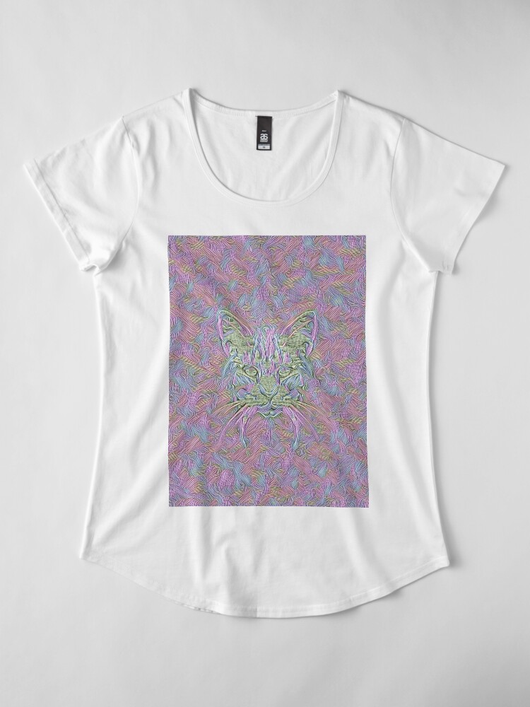 Alternate view of Abstract Cat Premium Scoop T-Shirt