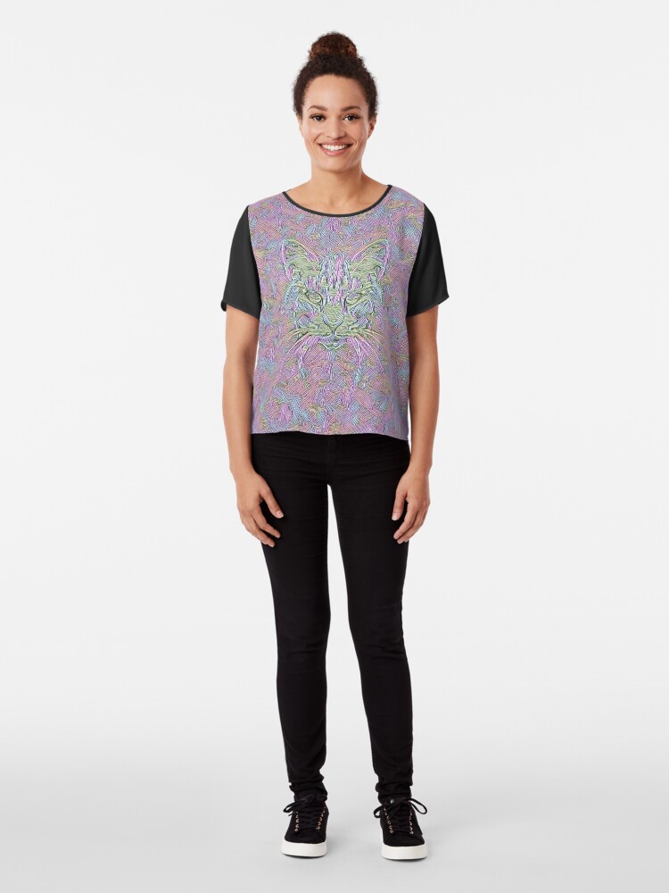 Alternate view of Abstract Cat Chiffon Top