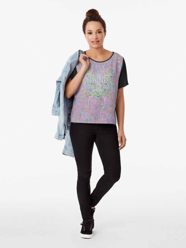Alternate view of Abstract Cat Chiffon Top
