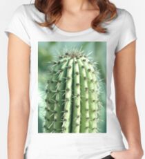 Kaktus-Fotografie Tailliertes Rundhals-Shirt