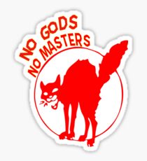 "No Gods, No Masters!" Anarchist Cat Shirt Sticker