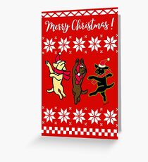 Happy Dancing Labradors Christmas Greeting Card