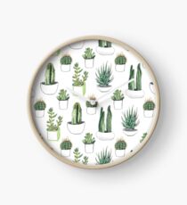 Reloj Cactus de acuarela y amp; suculentas