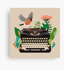 The bird and the typewriter Canvas Print