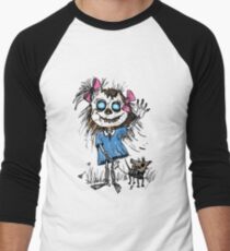Zombie girl with puppy Men's Baseball ¾ T-Shirt