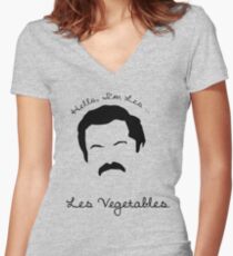 Les Vegetables. More Happiness. Women's Fitted V-Neck T-Shirt
