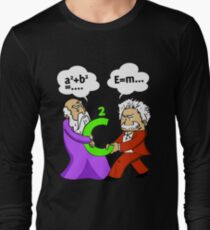 Pythagoras fights Einstein t-shirt Long Sleeve T-Shirt