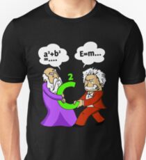 Pythagoras fights Einstein t-shirt Unisex T-Shirt