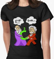 Pythagoras fights Einstein t-shirt Women's Fitted T-Shirt