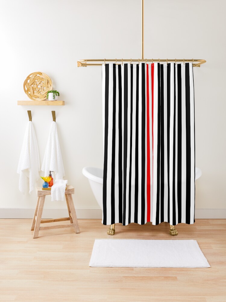 Black White And Red Vertical Stripes Duvet Bedspread And