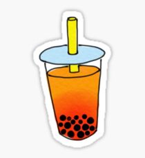 sunset boba Sticker