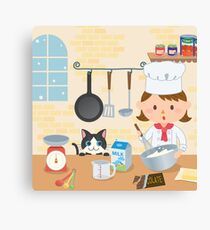 Cooking friends cartoon kitchen Canvas Print