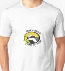 Have Courage And Be Kind (badger with flowers) Unisex T-Shirt