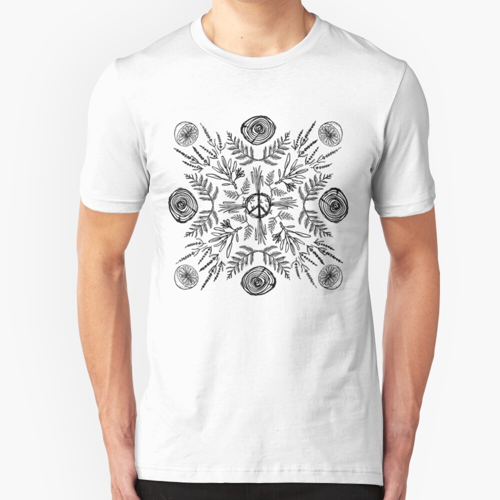 Plant Mandala Slim Fit T-Shirt