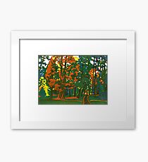Bournemouth Gardens - Original linocut by Francesca Whetnall Framed Print