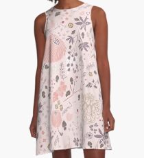 Field of Flowers in Pink and Purple A-Line Dress