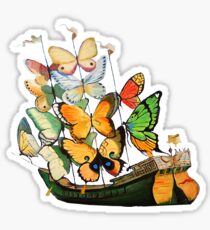 Salvador Dali Ship with Butterfly Sails Sticker