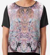 The Lungs of the Earth - Pink, Black and Turquoise Chiffon Top