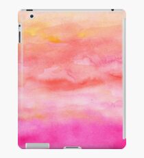 Vinilo o funda para iPad Acuarela puesta del sol anaranjada rosada brillante pintada a mano