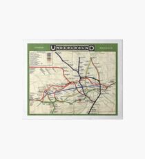 TUBE, UNDERGROUND, MAP, 1908, London, Historic, UK, GB, England, on WHITE Art Board