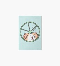 Hamster Sleeping in Exercise Wheel Art Board