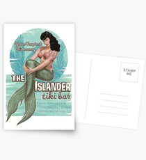 The Islander Tiki Bar - Bettie Page Mermaid Postcards