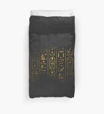 Funda nórdica Jeroglíficos de oro egipcio de grunge en papel negro