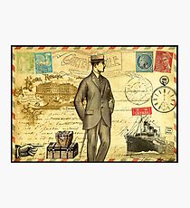Travel diary man Photographic Print