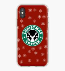 Christmas Coffee (Reindeer and Snowflakes) iPhone Case
