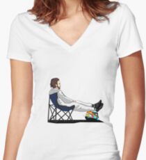 Formula 1 - Fernando Alonso deckchair - Cutout Women's Fitted V-Neck T-Shirt