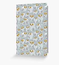 Snowy Owls pattern (Bubo scandiacus) Greeting Card