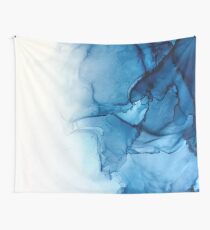 Blue Tides - Alcohol Ink Painting Wall Tapestry