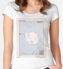 Map of the Antarctic Region (1982) Women's Fitted Scoop T-Shirt